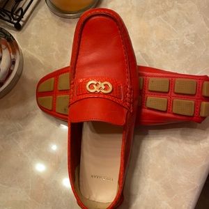 Cole Haan Shelby Logo Driver Loafers Fiery Red 8.5